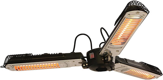 Quiet Electric Heater, Folding Electric Infrared Radiant Heater, 1300W Electric Hanging Patio Heater for Outdoors\/Indoors, Adjustable Height