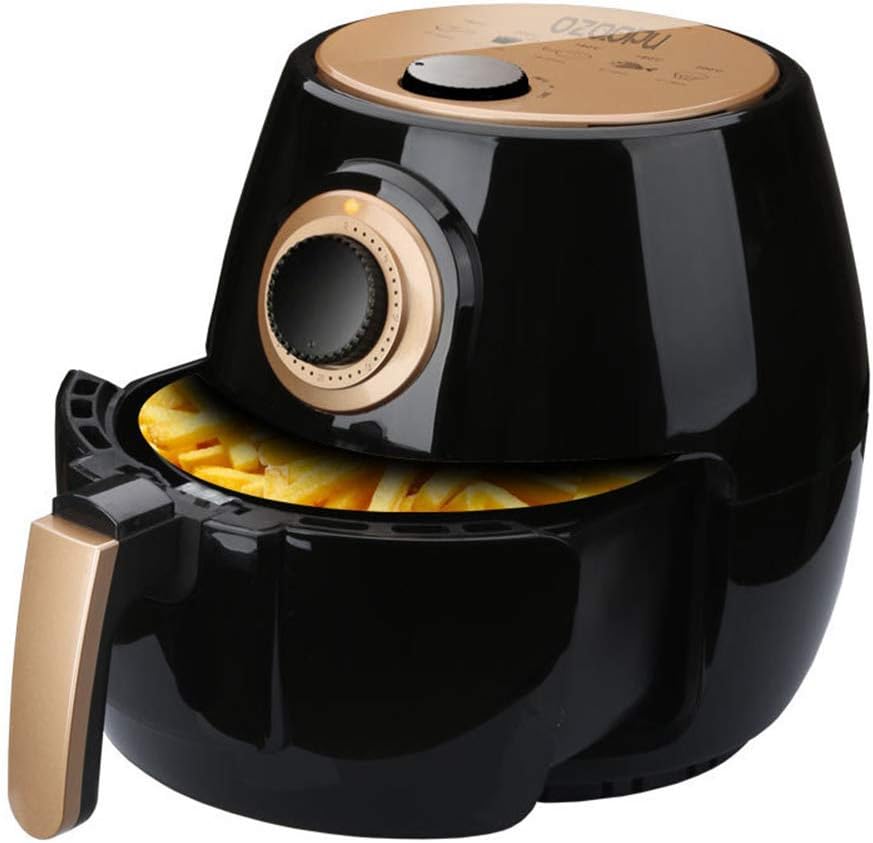 MIAO@LONG Air Fryer with Temperature Control and 30 Minute Timer Non Stick Detachable Fryer Easy to Clean for Good Taste Crisp Healthy Foods,Black