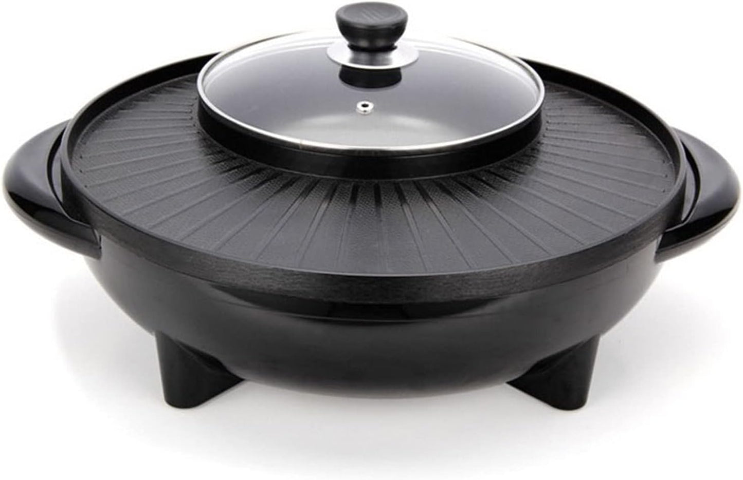 HHWKSJ 2 in 1 Electric Smokeless Grill and Hot Pot