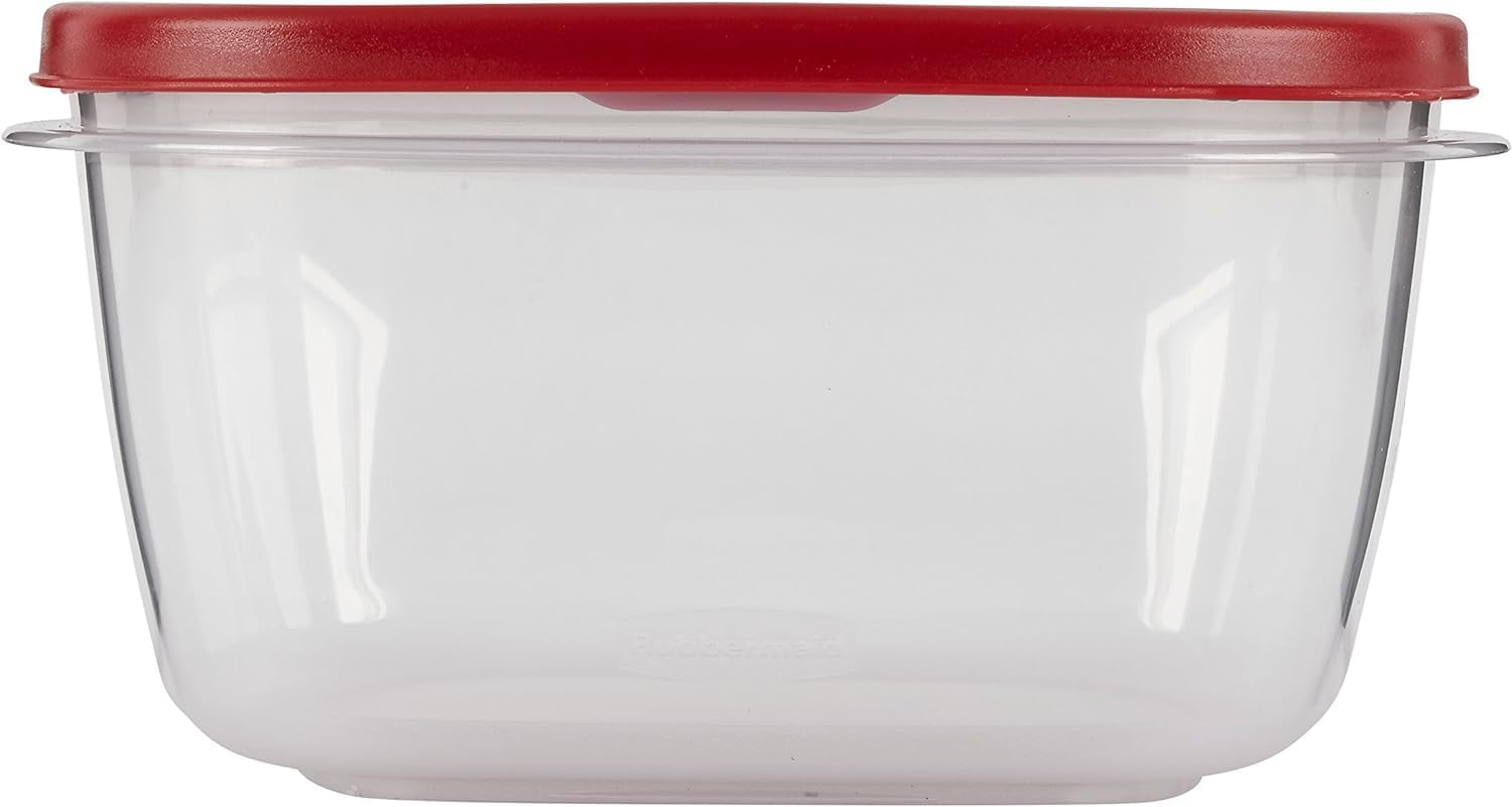 Utensilux Rubber maid Food Storage Containers 14 Cup Food Storage Containers 7 Peice Set, Easy Find Lids, 3 Containers, 3 Lids Chalk Pen And Chalk Labels