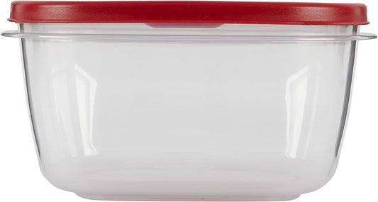 Utensilux Rubber maid Food Storage Containers 14 Cup Food Storage Containers 7 Peice Set, Easy Find Lids, 3 Containers, 3 Lids Chalk Pen And Chalk Labels