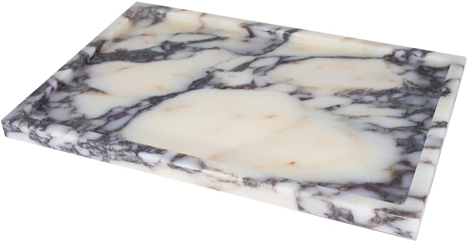 Real Luxurious Natural Marble Vanity Tray Genuine Marble\/Stone Storage Tray for Home Decor Bathroom\/Kitchen\/Vanity\/Dresser Non-Resin\/Non-Ceramic