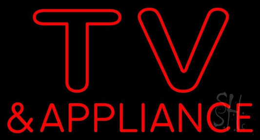 Tv And Appliance Neon Sign 20" Tall x 37" Wide x 3" Deep