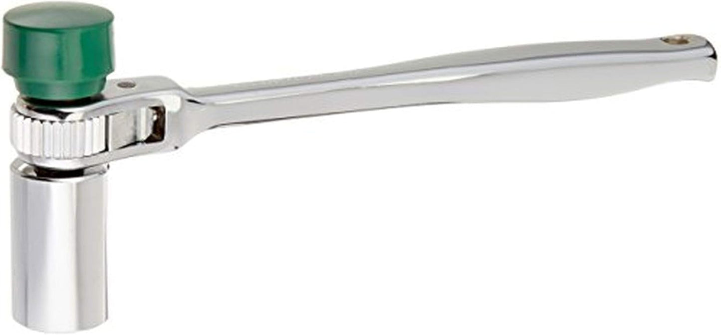 Wright Tool 4482 Scaffold Ratchet – 1/2" Drive, Pear Head, Contour Handle, Soft Face Hammer Head, Single Pawl, 7/8" Socket, Chrome Finish, Made in USA, ASME Compliant