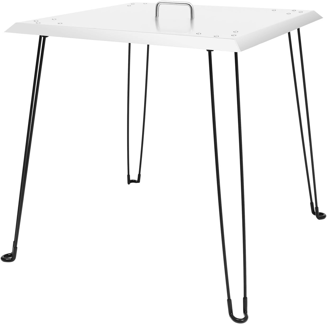 Fire Pit Heat Deflector, Stainless Steel Pushes Heat Down Foldable Legs Carrying Handle Durable Heat-Resistant for Outdoor Picnics Adventures