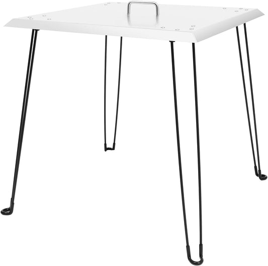 Fire Pit Heat Deflector, Stainless Steel Pushes Heat Down Foldable Legs Carrying Handle Durable Heat-Resistant for Outdoor Picnics Adventures