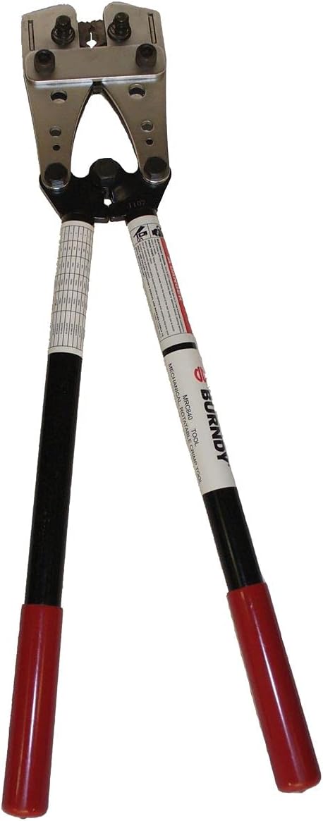 BURNDY MRC840 Hand Operated Mechanical Rotating Crimp Tool, 8-4/0 AWG Cable/Wire, 26 in OAL, Steel Body