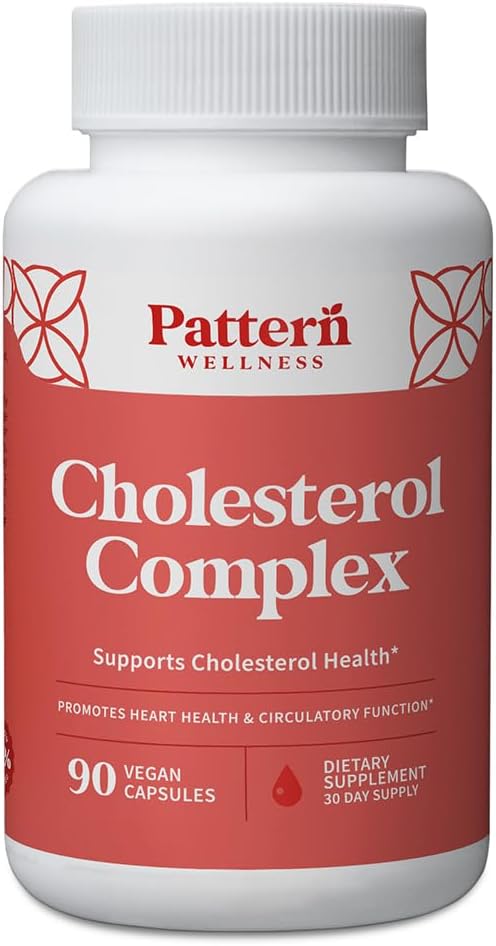 Pattern Wellness Cholesterol Complex Supplement - All-Natural Balancing Formula - Boost Overall Wellness - 3rd Party Lab Tested - 90 Vegan Capsules
