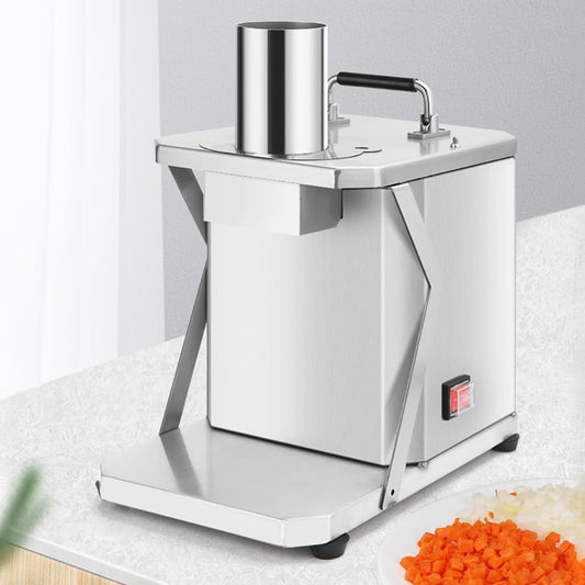 UPWONEA Electric Commercial Vegetable Cutter, Stainless Steel Multifunctional Dicing Machine, 100W Large Capacity Vegetable Chopper, Automatic Potato Onion Food Processor,200rpm\/12mm blade