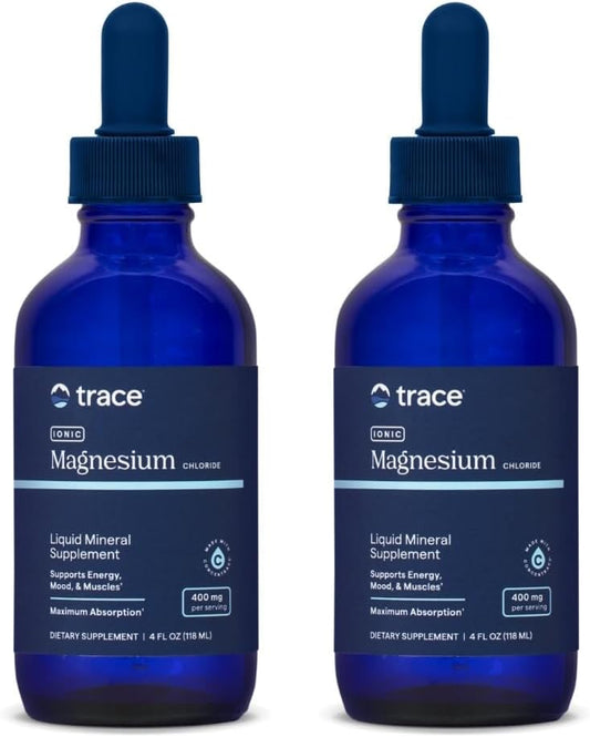Trace Minerals Ionic Magnesium 400mg - Brain Health & Energy Support Supplement - Liquid Supplement to Aid Immune Health - Daily Supplement with Essential Minerals - 4 fl oz (64 Servings)