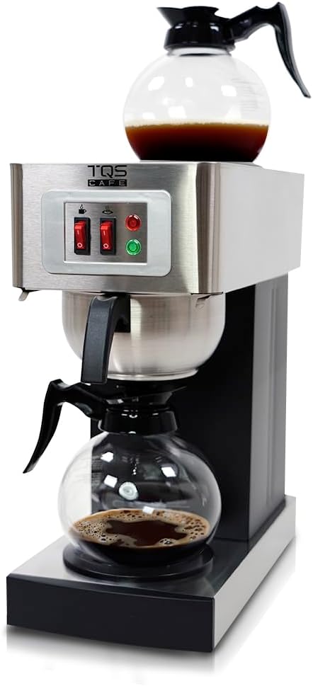 Commercial Coffee Maker Stainless Steel - Double Coffee Machine for Office, Restaurant, Industrial Use - High Capacity Office Coffee Maker - TQS Cafe