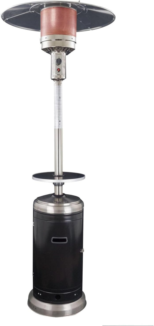 Hiland HLDS01-SSBLT 48,000 BTU Propane Patio Heater with Wheels, Large, Black
