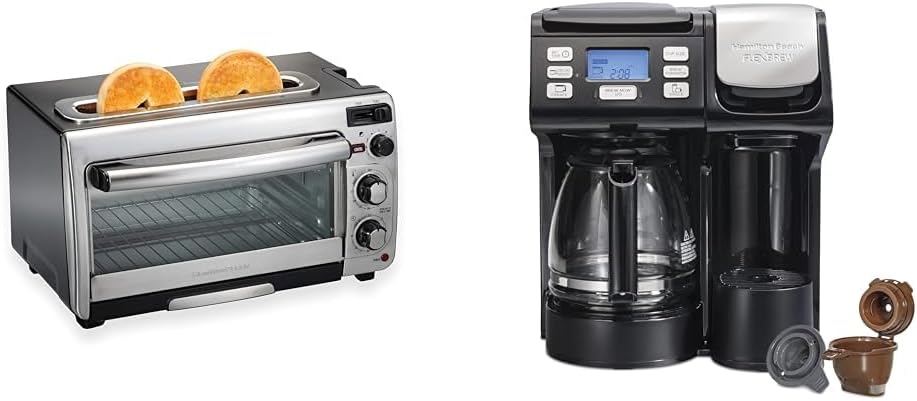 Hamilton Beach 2-in-1 Toaster Oven 31156 and FlexBrew Coffee Maker 49902 Bundle
