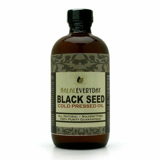 BLACK SEED OIL - 16 oz glass bottle. 100% Pure & Cold-pressed. Unfiltered, Undiluted, Raw. NON-GMO & Vegan Nigella Sativa (Black Cumin). Hexane & preservatives free. Dark & potent