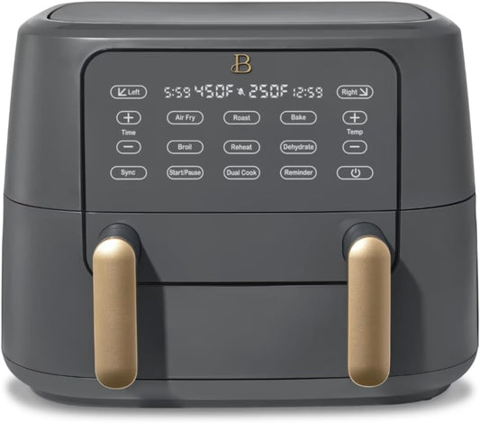 Beautiful 9 Qt TriZone Air Fryer \u2013 Cook Faster & Healthier with Dual Baskets: Perfect for Holiday Meals, Christmas Appetizers, Family Dinners & New Year Celebrations