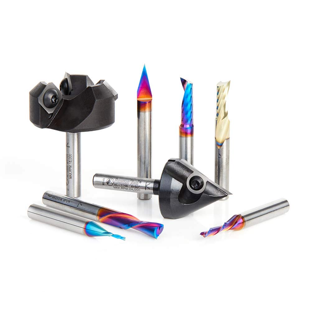 AMS-261 8-Pc CNC Advanced Master Collection, 1/4 Inch Shank