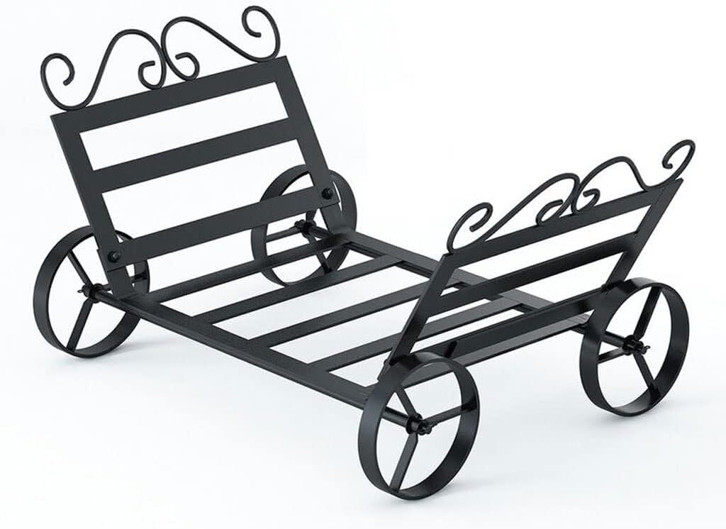 Outdoor Indoor Rewood Rack, Heavy Duty Metal Log Holder Stand For Wood Storage, Steel Rewood Holder