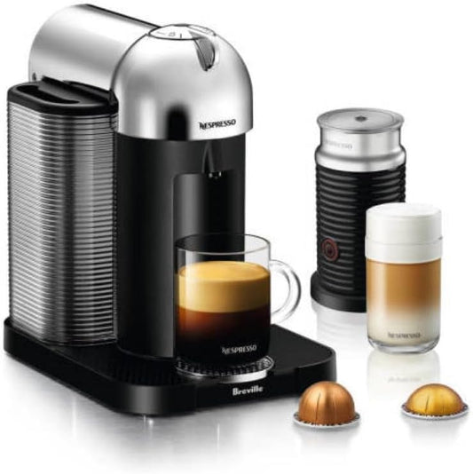 Nespresso Vertuo Coffee and Espresso Maker by Breville, Chrome with Aeroccino Milk Frother