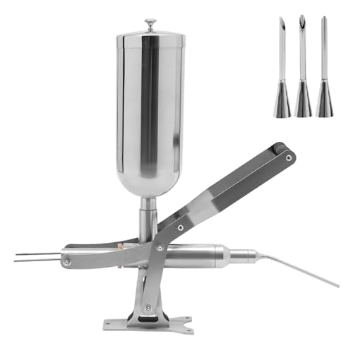 5L Manual Donut Jelly Filler Injector Machine, Stainless Steel Donut Churros Filler, Jelly Cream Filling Machine with 4 Pipes for Restaurant Kitchen