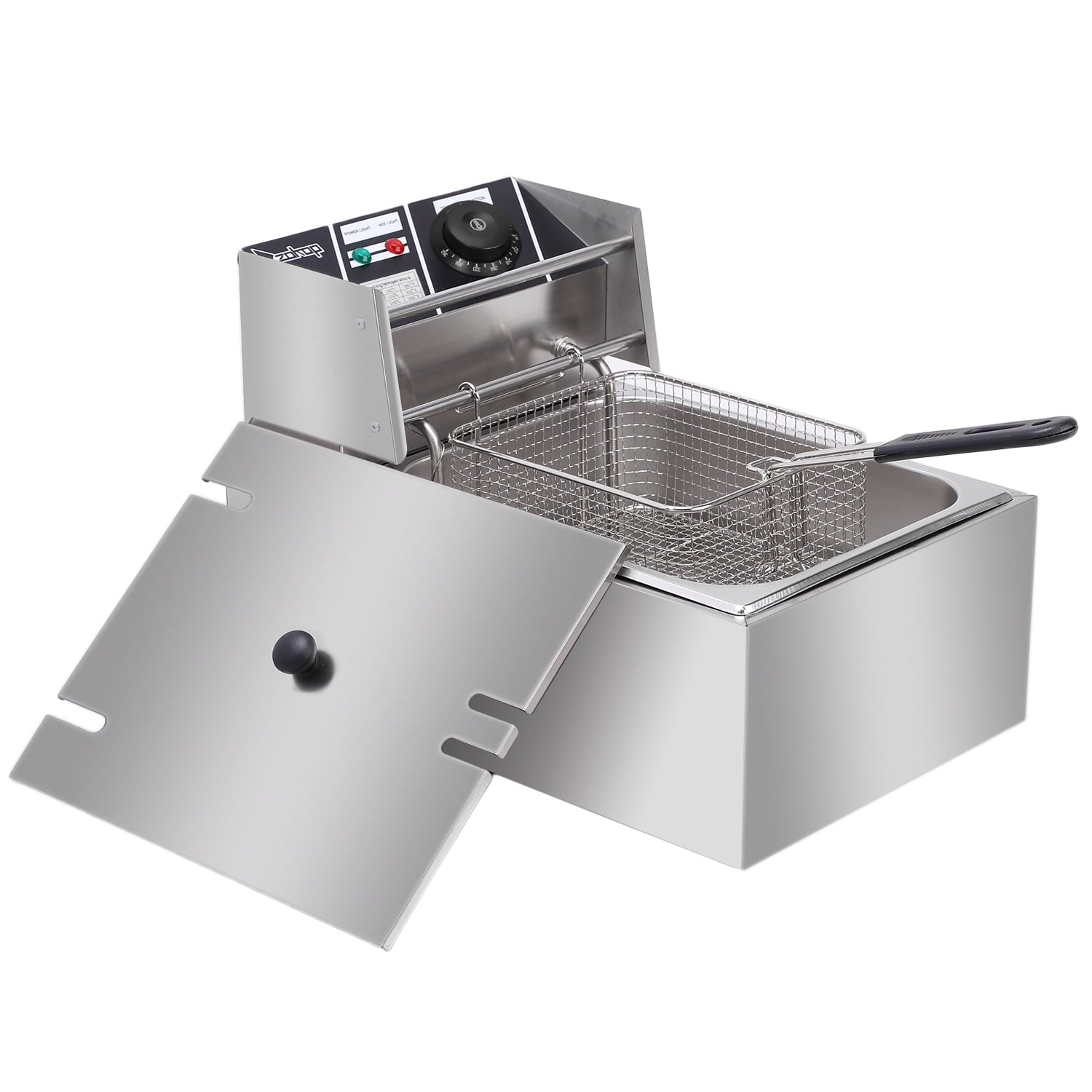 6.3QT Deep Fryer with Basket, Electric Fryer Single Cylinder for Air Frying, Roasting and Reheating