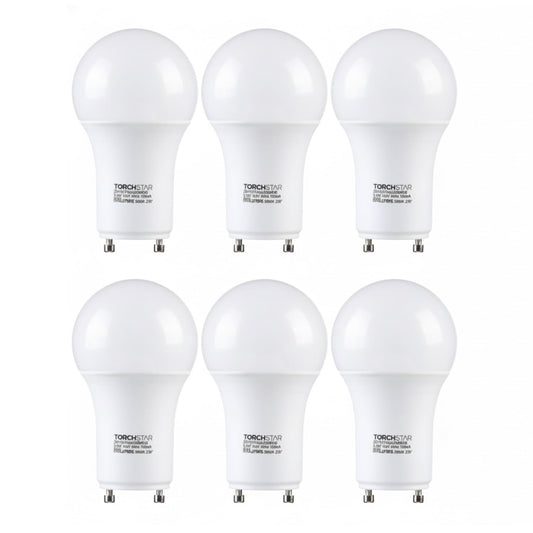 6 Pack Dimmable GU24 Base A19 Light Bulb, 9.5W LED Bulb, 60W Equivalent, for Ceiling Fans, Twist Lock GU24 Base Bulb for CFL Replacement, 5000K Daylight