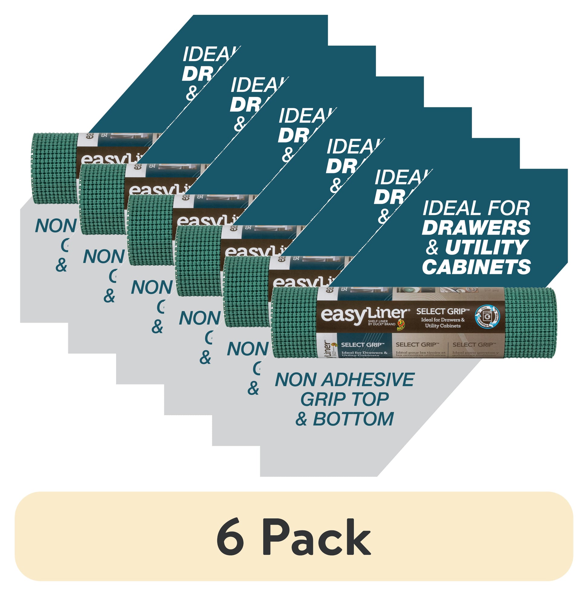 (6 pack) Select Grip EasyLiner Shelf Liner, Fern Green 12" x 10' Roll