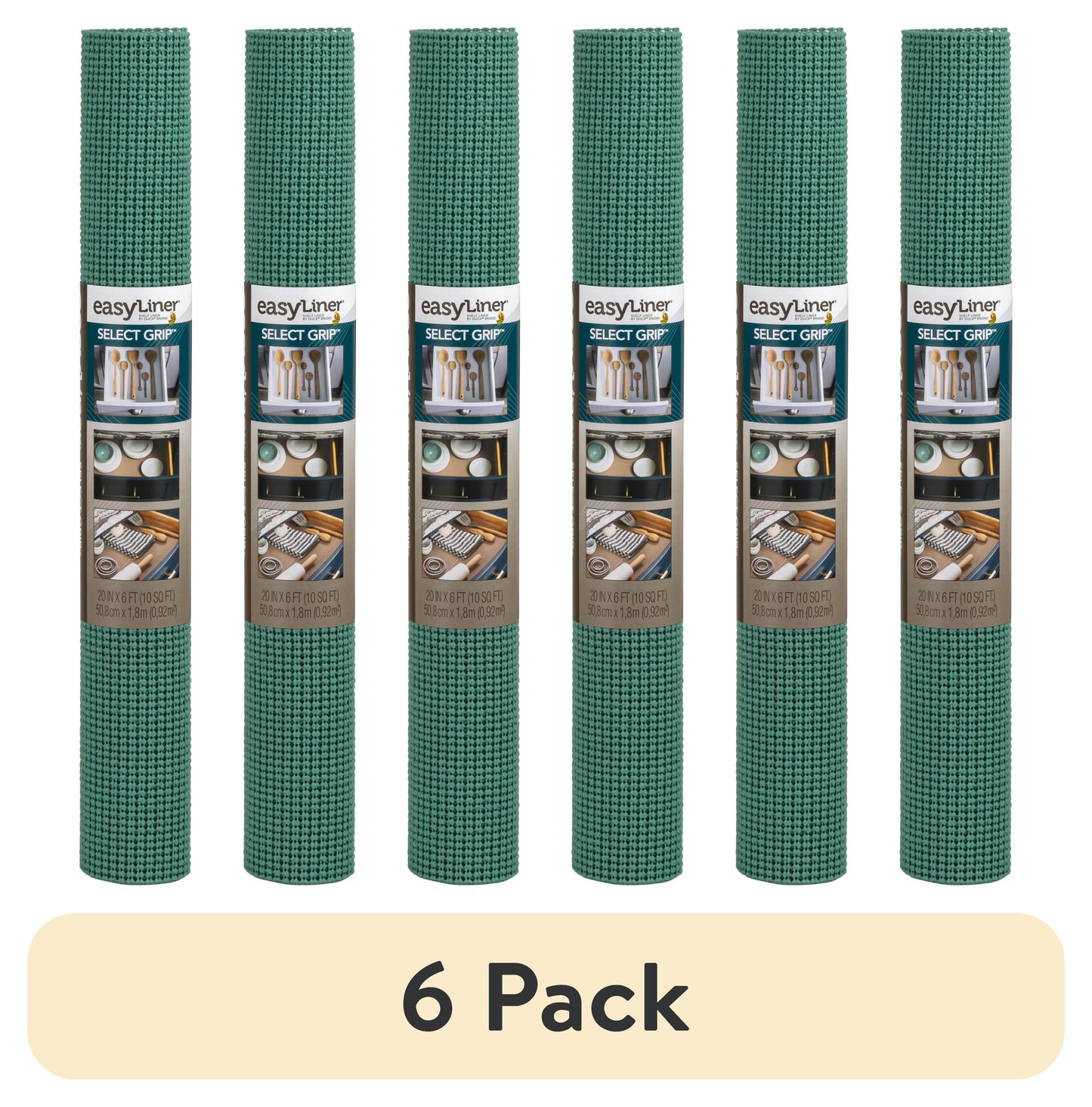 (6 pack) EasyLiner Select Grip Shelf Liner, Fern Green, 20 in. x 6 ft. Roll