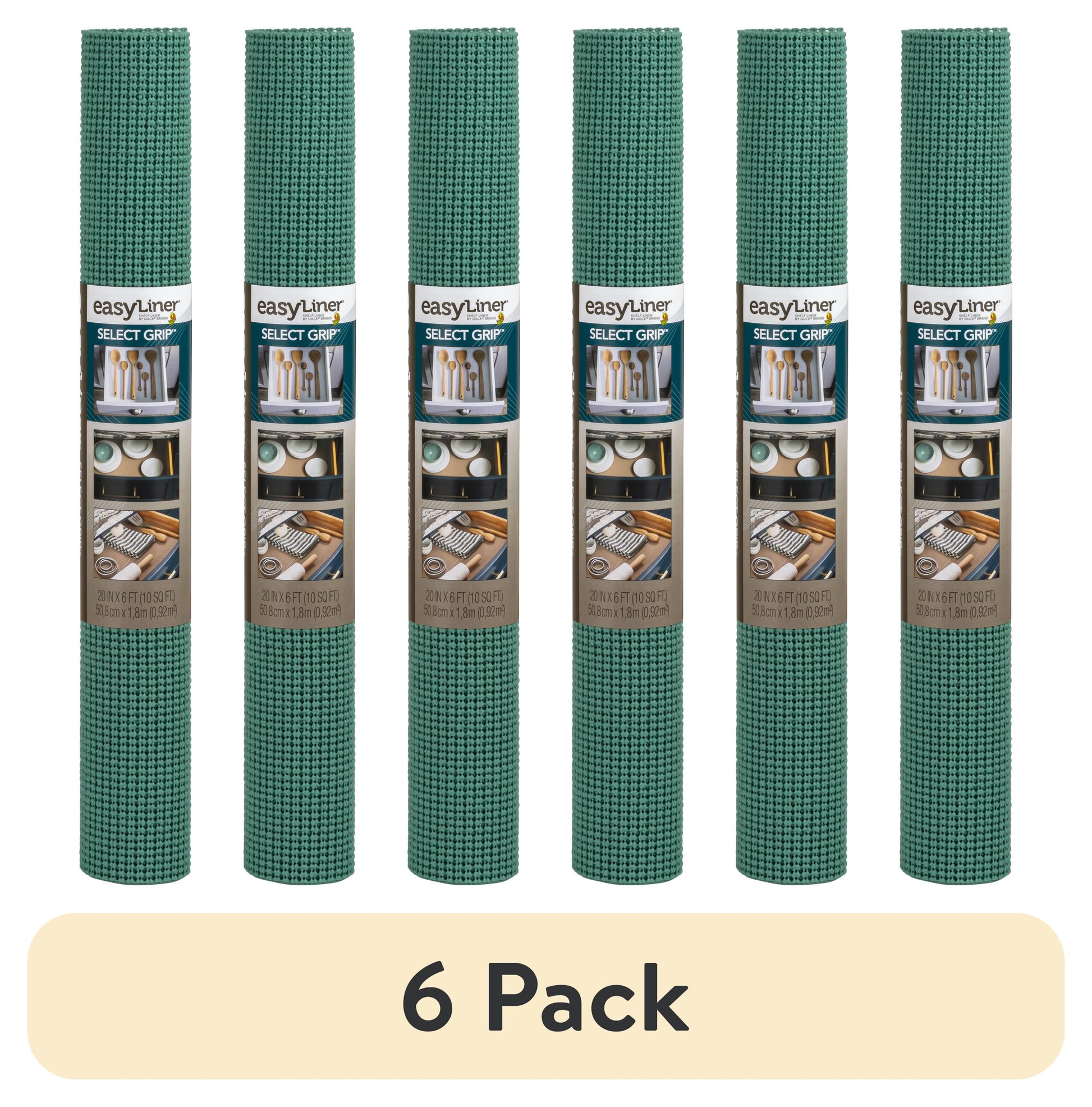 (6 pack) EasyLiner Select Grip Shelf Liner, Fern Green, 20 in. x 6 ft. Roll