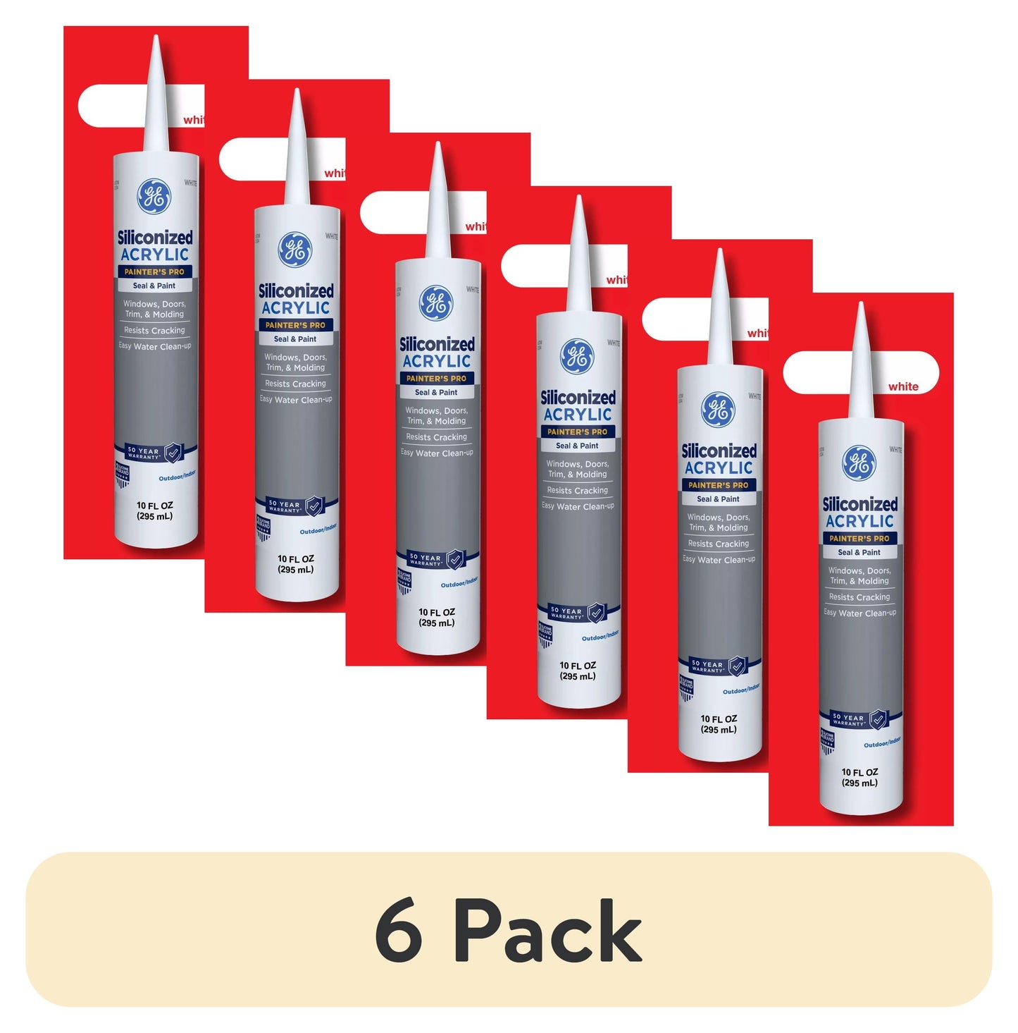 (Paquete de 4) Sellador y Pintura AcrÃ­lica Siliconizada para Pintores, Paquete de 1, Cartucho Blanco de 10 fl oz