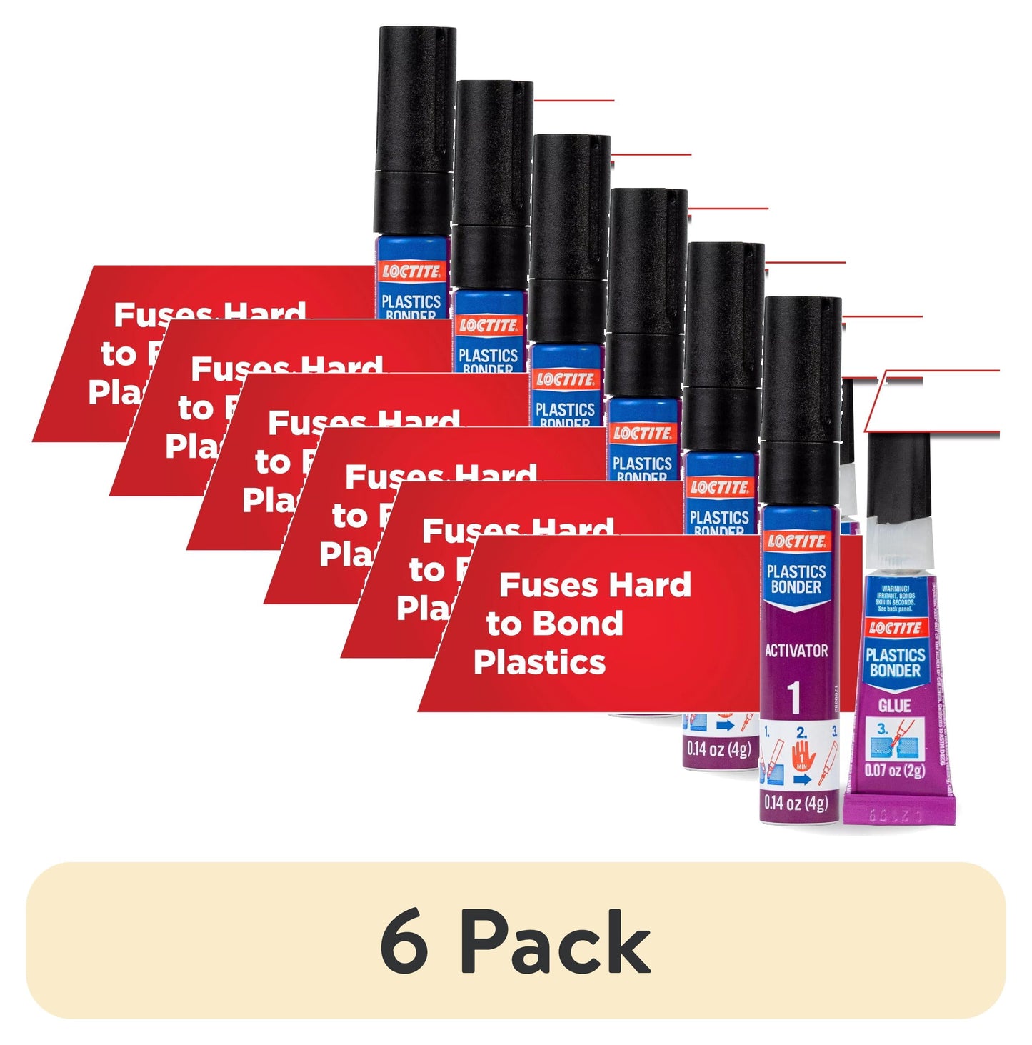 Loctite Super Glue Plastics Bonding System, 1-0.14 oz Activator Stick + 1-0.07 oz Glue Tube, Clear  Kit