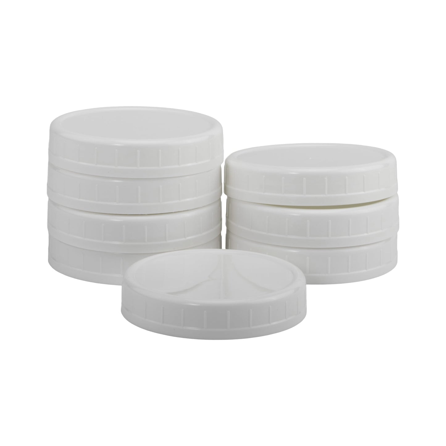 (3 pack) Mainstays Paquete de 8 Tapas de PlÃ¡stico sin BPA para Frascos Mason de Boca Ancha, Blanco