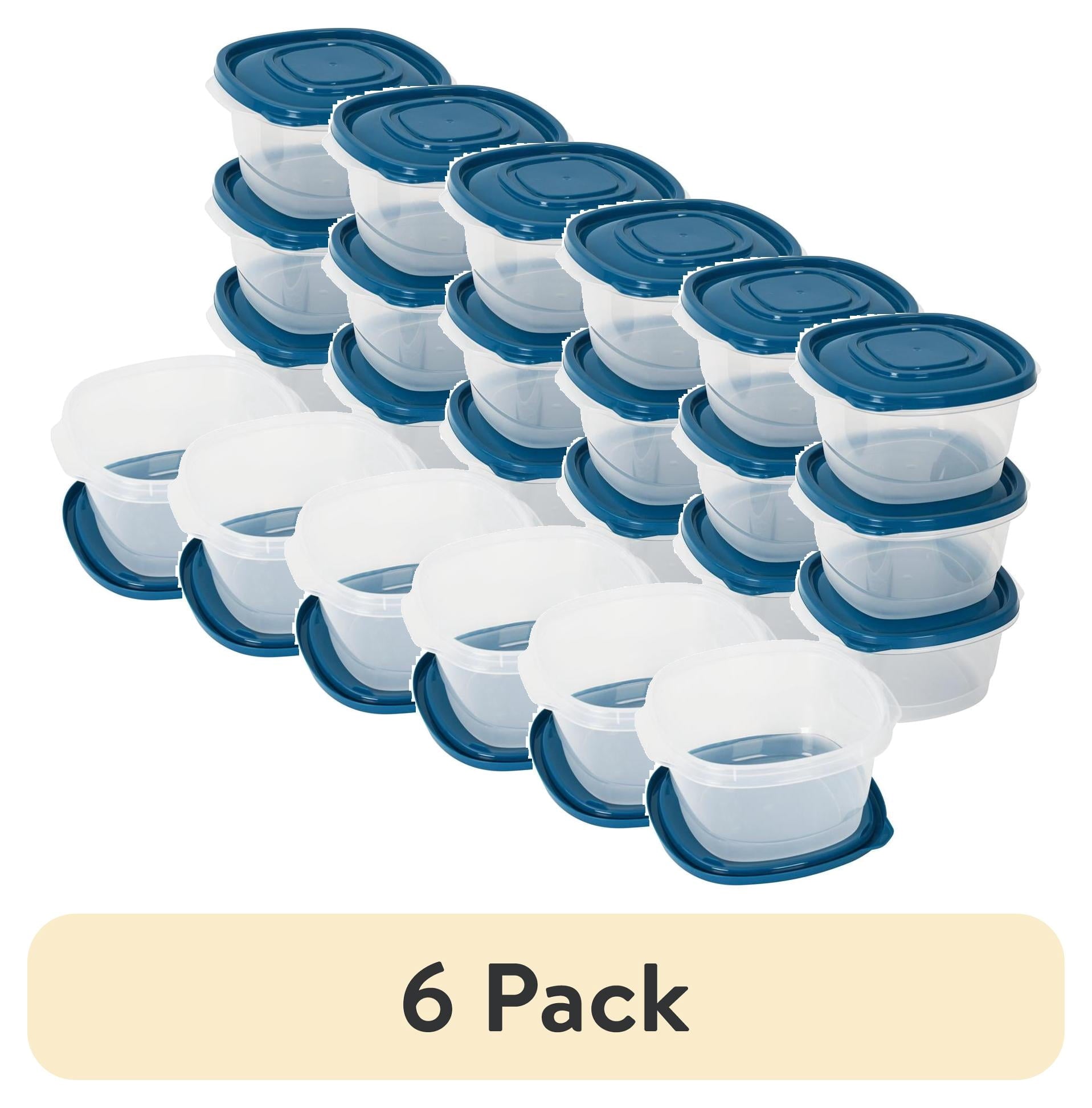 (2 pack) Mainstays Semi Durable Square 5.2cup Plastic Food Storage Container 5 Pack, Made for Family Meals for Easy Serving and Storing