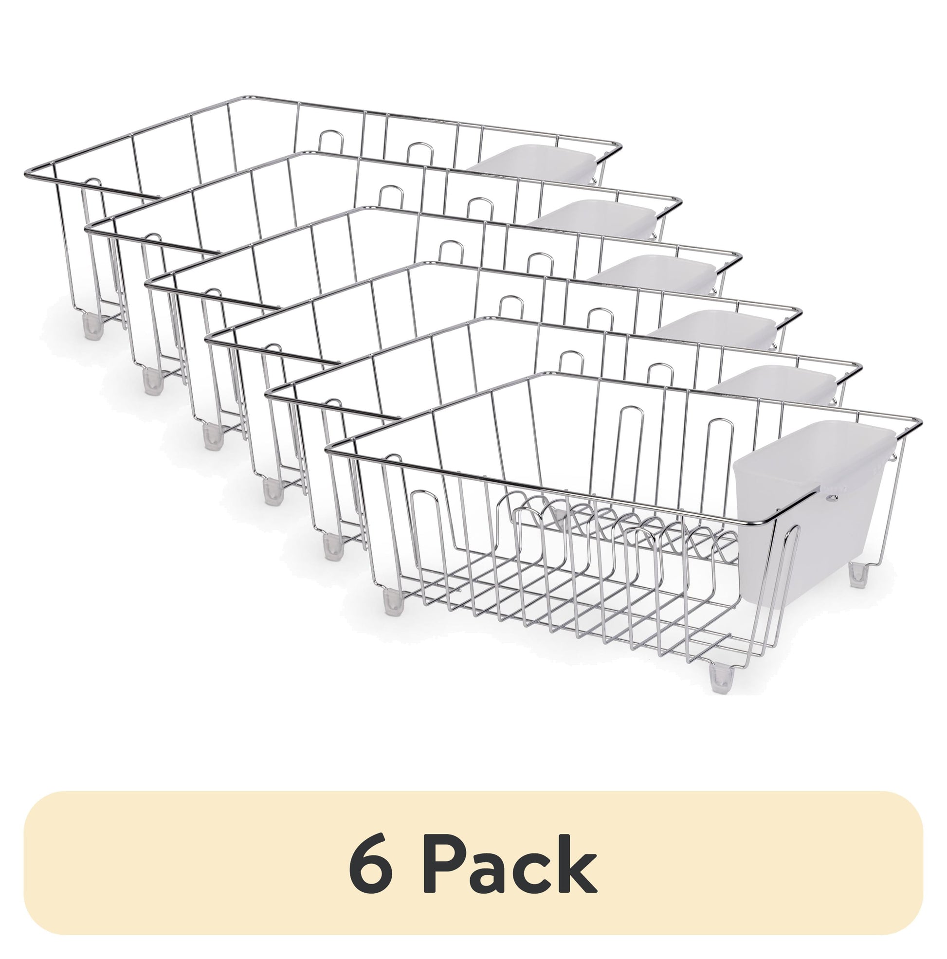 (6 pack) Mainstays Small Wire Dish Rack - Chrome - 14.17" W x 12.64" L x 5.67" H