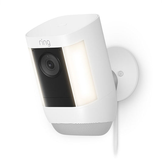 Ring Spotlight Cam Pro, Plug-In - Smart Security Video Camera with 2 Motion-Activated LED Spotlights, Dual Band Wifi, 3D Motion Detection, White B09DRK9ZJ8