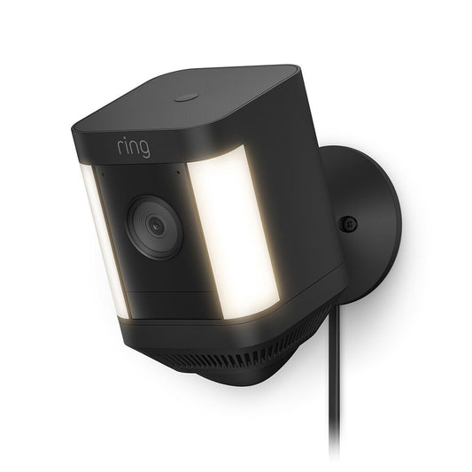 Ring Spotlight Cam Plus, Plug-In - Smart Security Video Camera with 2 Motion-Activated LED Spotlights, 2-Way Talk, Color Night Vision, Black B09J6BCPHG