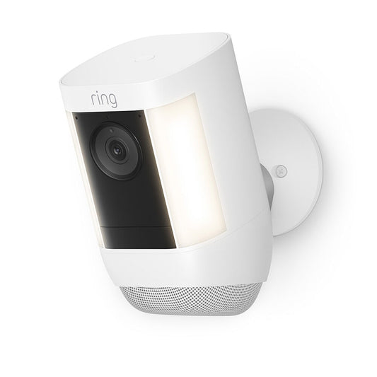 Ring Spotlight Cam Pro, Battery - Smart Security Video Camera with 2 Motion-Activated LED Spotlights, Dual Band Wifi, 3D Motion Detection, White B09DRX62ZV