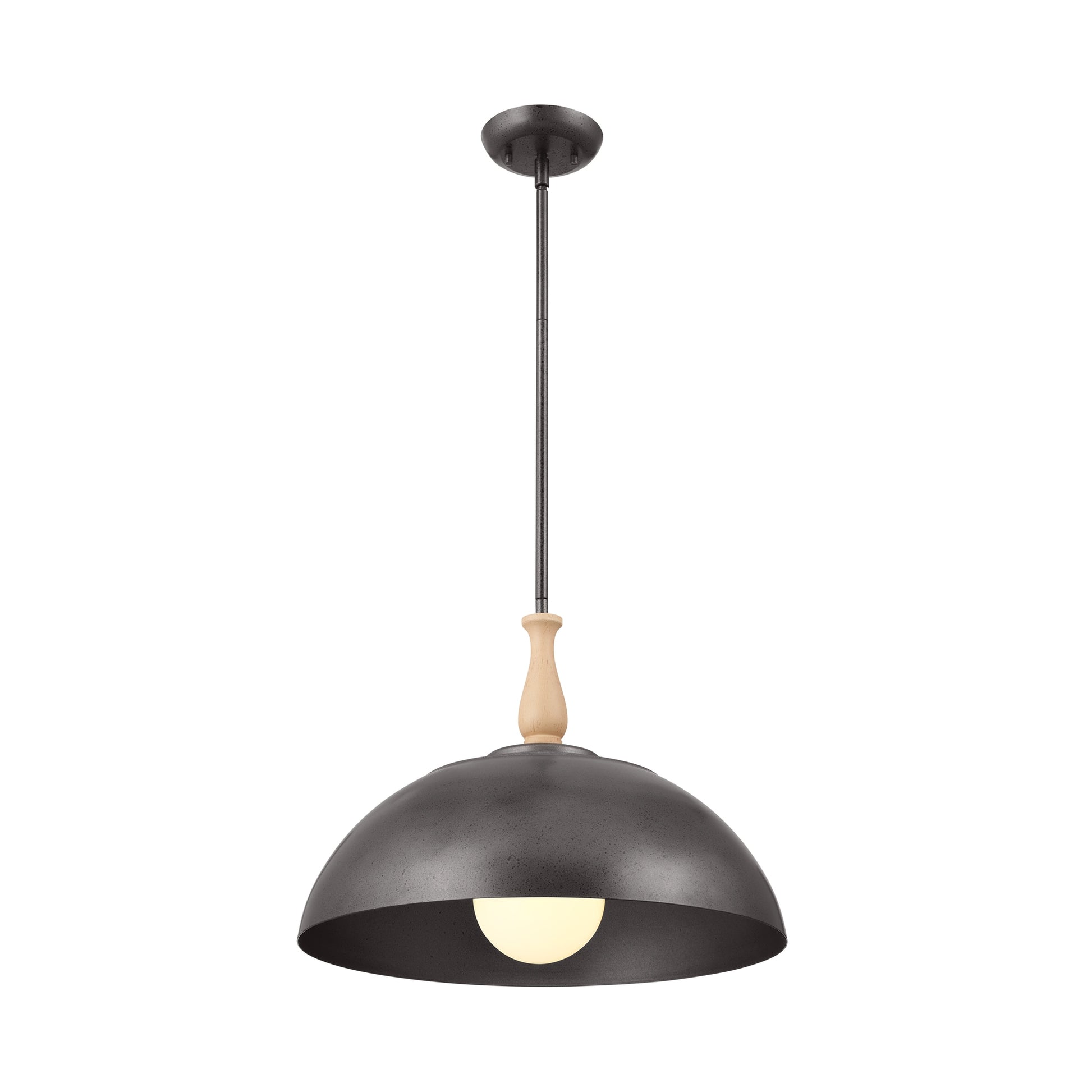 Kichler Fira 1 -Light Anvil Iron Farmhouse Dome Medium Hanging Pendant light 5265507