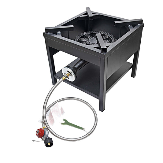 ARC Advanced Royal Champion ARC Advanced Royal Champion 16.5-in Black Cast Iron 200,000 BTU Single Propane Burner with 0-20 PSI High Pressure Regulator, Portable Stove Burners for Camping and Outdoor Cooking AFH-4242S