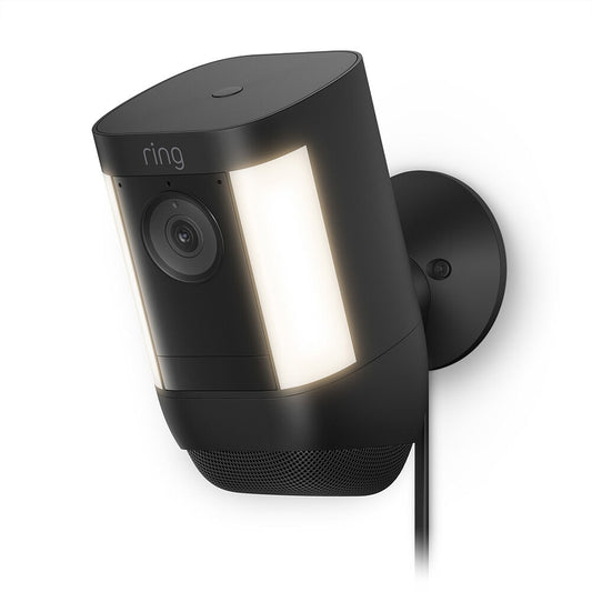 Ring Spotlight Cam Pro, Plug-In - Smart Security Video Camera with 2 Motion-Activated LED Spotlights, Dual Band Wifi, 3D Motion Detection, Black B09DRCLHQT