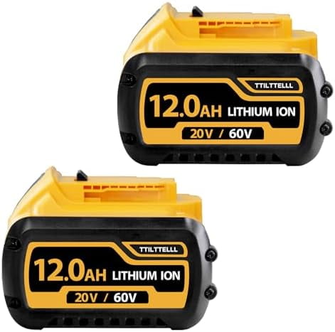 60V Battery, 12Ah 60V Max Replacement Battery for DCB606, DCB609, DCB612, Compatible with Dewalt Flexvolt 20V/60V Power Tools - High Capacity and Dual Voltage