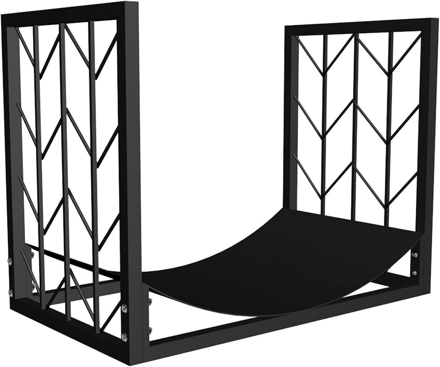 Arc Firewood Rack, Minimalist Black Metal Log Rack, Outdoor Wood Rack for Firewood/Log/Lumber/Kindling