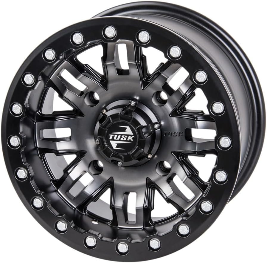 4/156 Tusk Teton Beadlock Wheel 15x7 5.0 + 2.0 Gun Metal/Black For Kawasaki Teryx KRX 1000 2020-2025