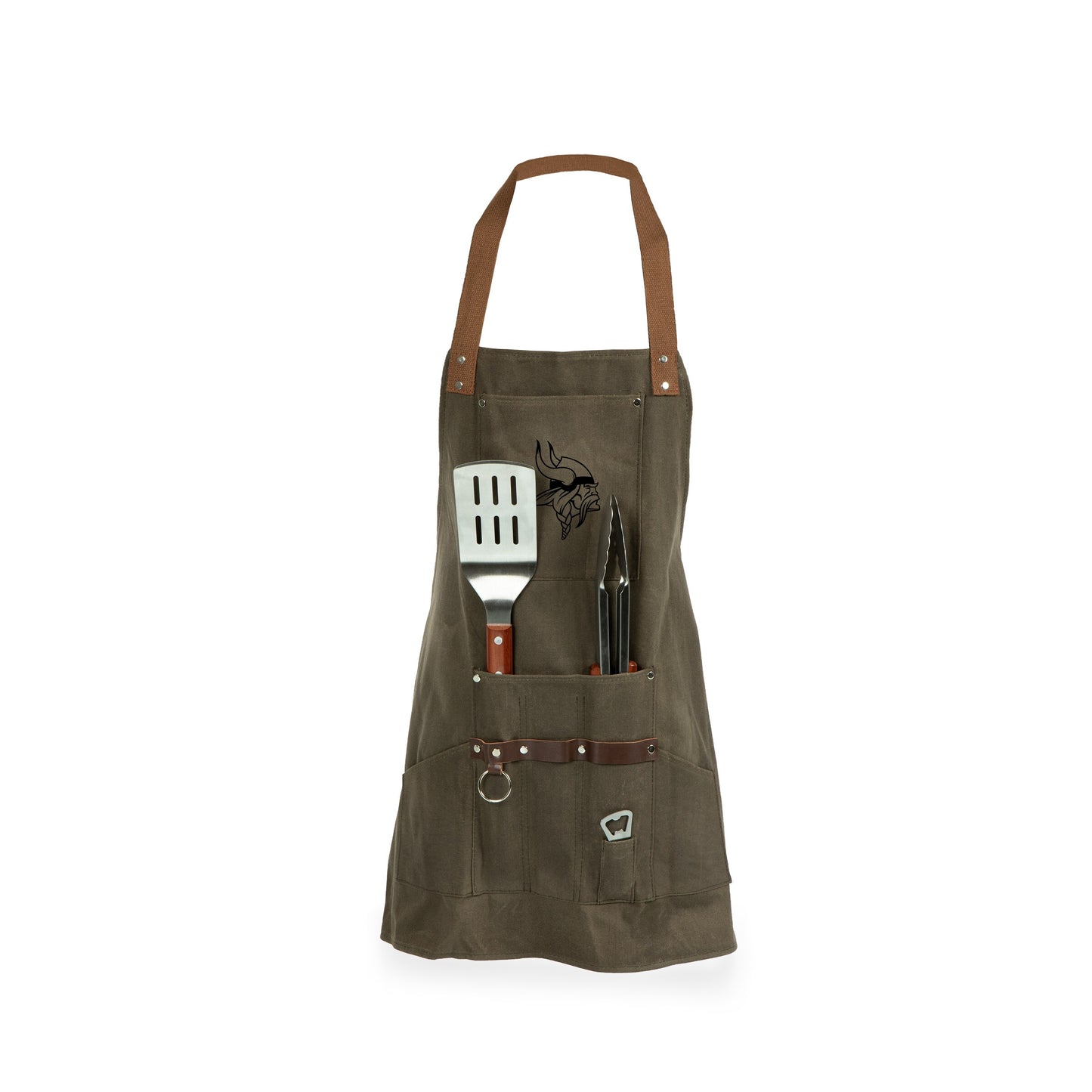 Picnic Time NFL Khaki Green with Beige Accents Cotton Grilling Apron 636-89-140-184-2