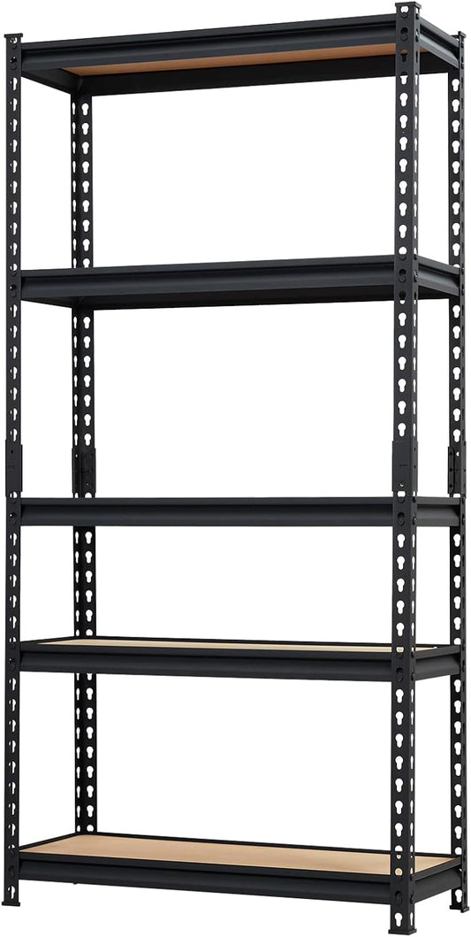 KOKEBREN Garage Shelving Heavy Duty Storage Shelves 2000Lbs Capacity, 5 Tier Adjustable Metal Shelving Unit 30" W x 12" D x 60" H, Industrial Utility Rack for Kitchen Pantry