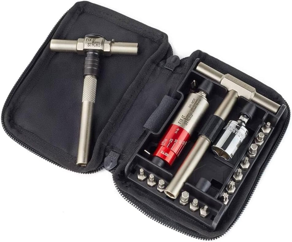 FIX IT STICKS 15-65 Inch Lbs All-in-One Torque Driver Kit with Locking Ratcheting T-Way Wrench - Custom Bundle (FISMUTK+TWAY-LOCK)