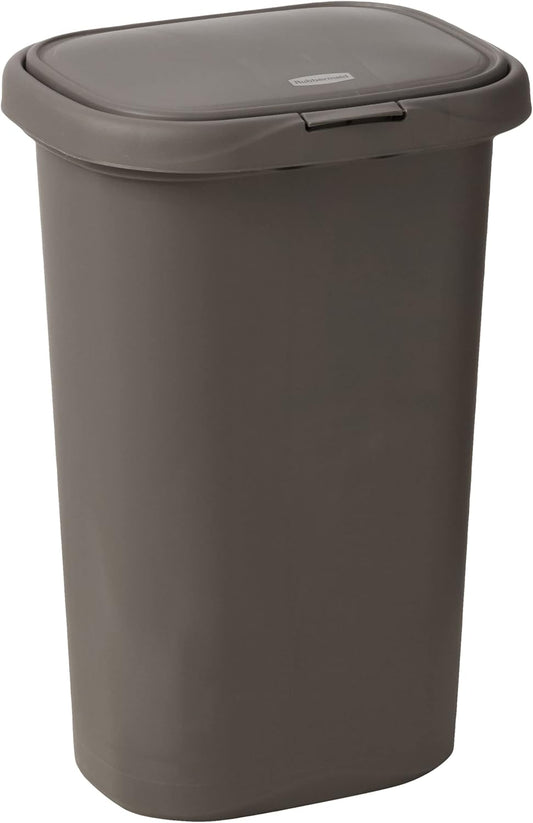 Rubbermaid Spring Top Trash Can with Lid 13 Gallon Gray Plastic Garbage Bin for Home\/Kitchen\/Office\/Garage