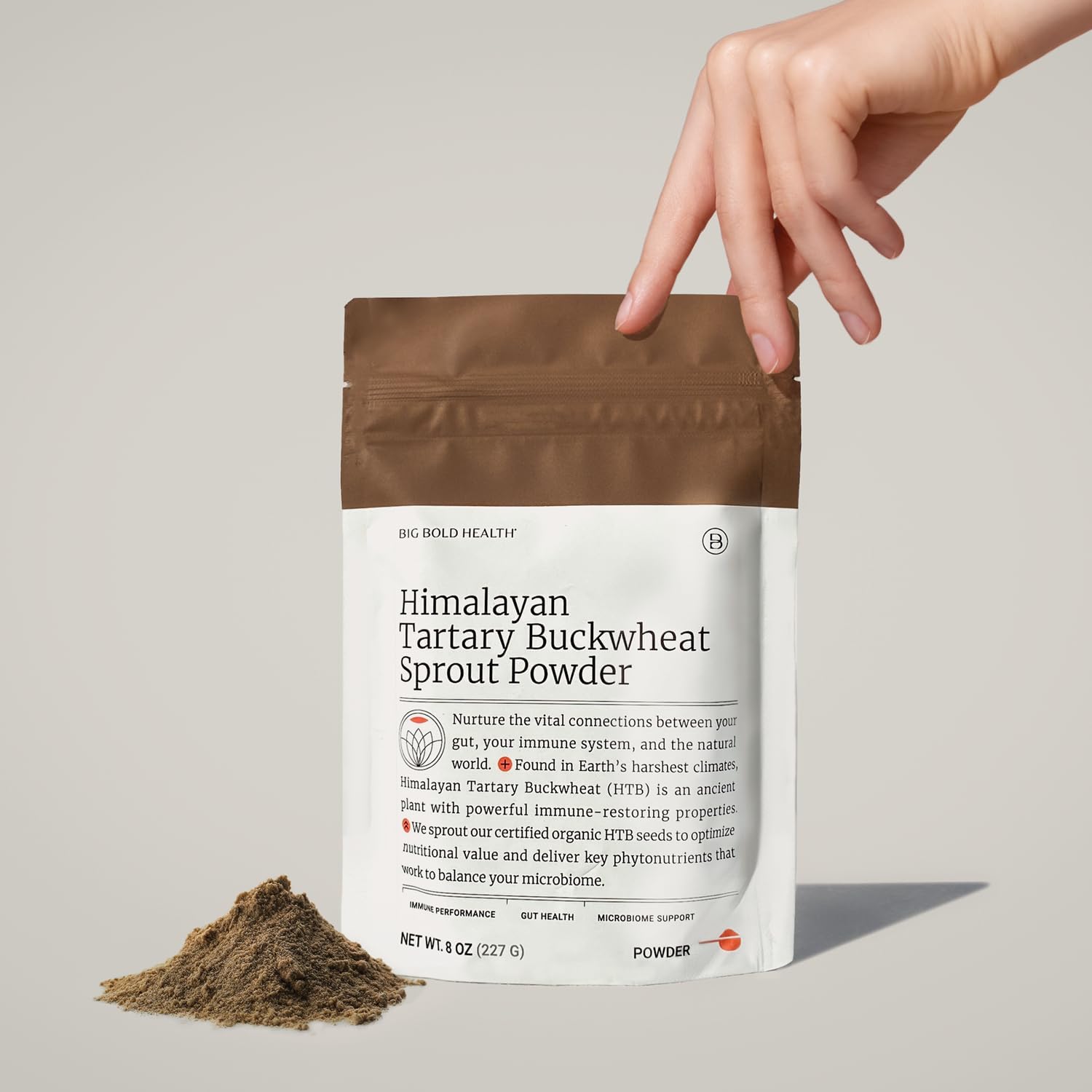 BIG BOLD HEALTH Himalayan Tartary Buckwheat Sprout Powder - Immune Support Superfood with 200x More Polyphenols, Prebiotic Fiber, Non-GMO, Gluten-Free, Grain-Free, Vegetarian, 30 Servings