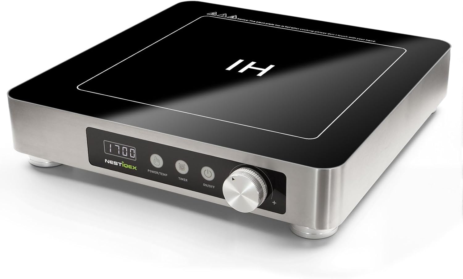 Induction Cooktop, Commercial Portable Electric Stove, 11.8-inch Heating Coil, Stainless Steel Countertop Burner With 24 Hours Timer, Powerful 1700W Professional Hot Plate For Cooking