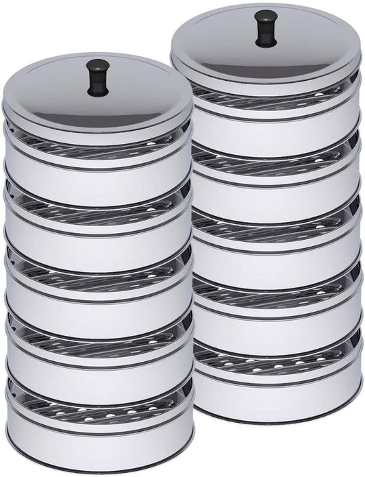SOGA 2X 5 Tier Stainless Steel Steamers with Lid Work Inside of Basket Pot Steamers 22cm