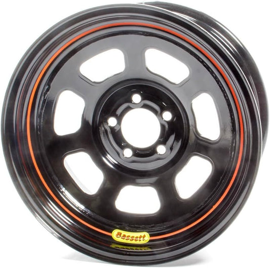 BASSETT 57SN4 Wheel 15x7 5x100mm D- Hole 4in BS Black